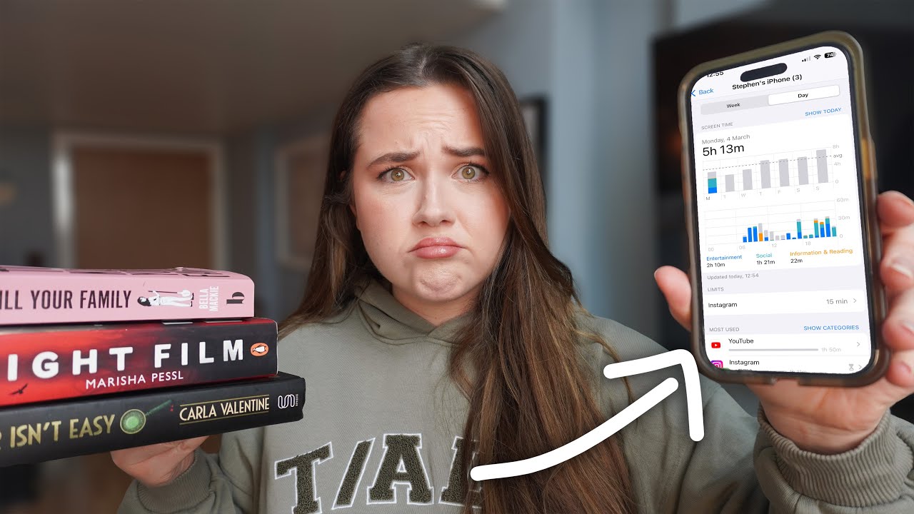 swapping my phone screen time with reading books for a WEEK!📱⏰