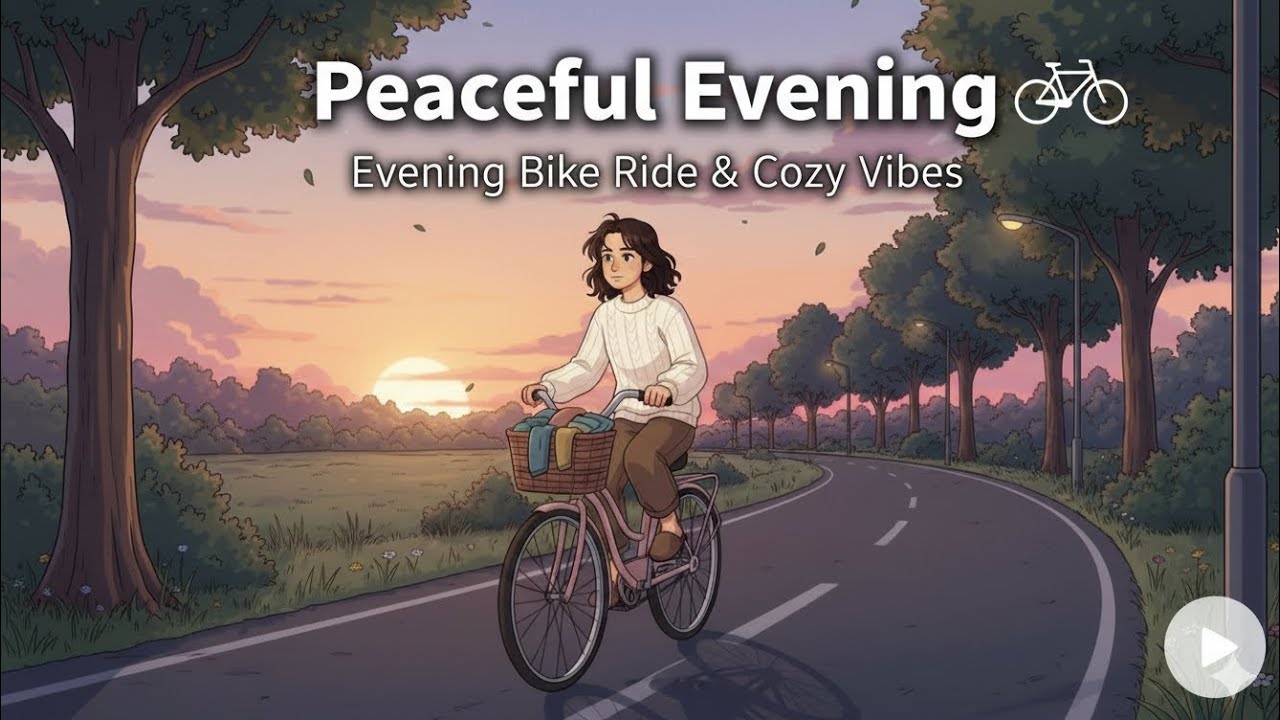 A Quiet Bicycle Ride Before Sunset 🌿 | Cozy Ghibli-Style ASMR Slow Living