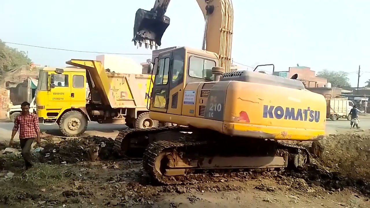 Komatsu Jcb With Truck !! Lalganj Unnao Highway Project !! Komatsu Jcb On Work !!