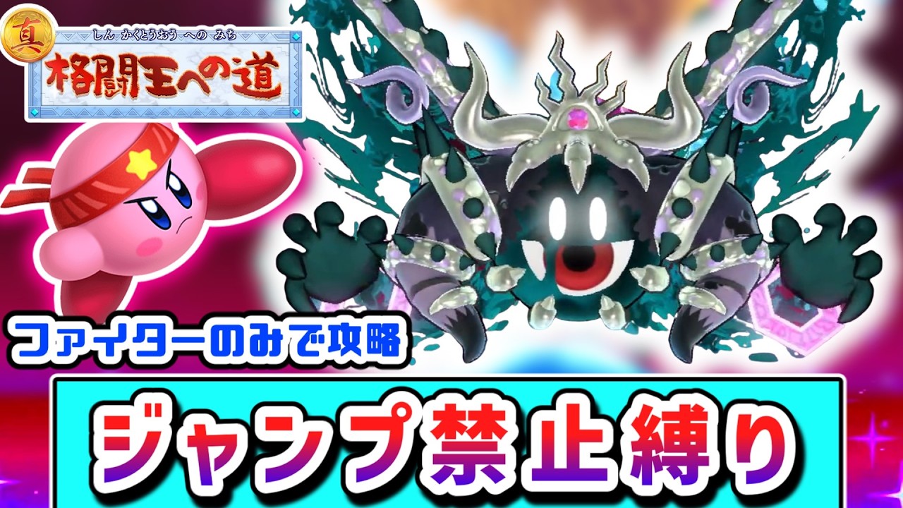 【鬼レベル】真・格闘王への道をジャンプ禁止＆ファイター縛りでクリアすることは出来る？【星のカービィ wii デラックス】【ゆっくり実況】