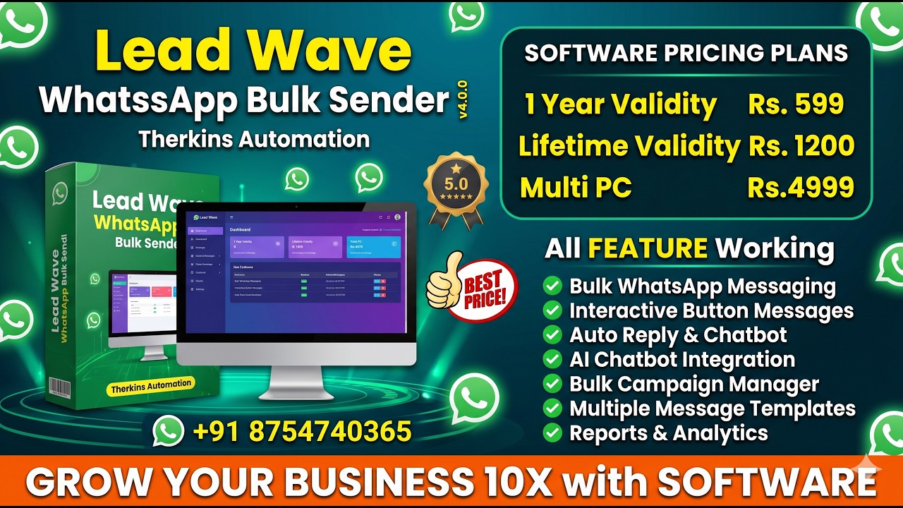 How To Use Lead Wave Button Software in English | Send Bulk WhatsApp Messages | #leadwave #wasender