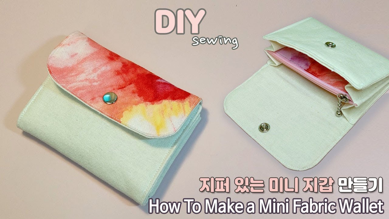 DIY 지퍼있는 미니 지갑 만들기 | 카드지갑 | How To Make a Mini Fabric Wallet | Card & Coin Purse Tutorial