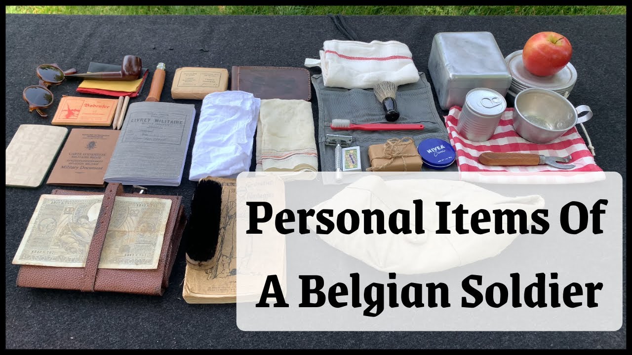 Personal Items Of A WW2 Belgian Soldier Of The 18 Day Campaign.