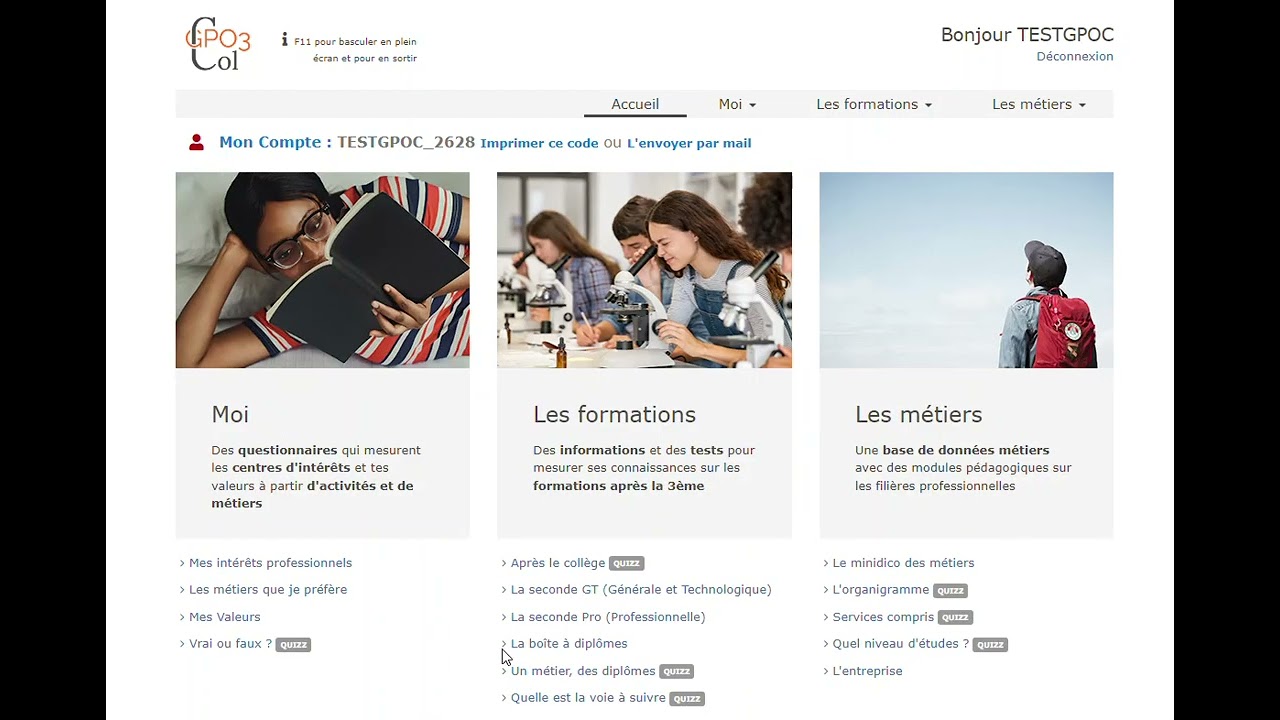 GPO Collège et le Parcours Avenir en 4ème