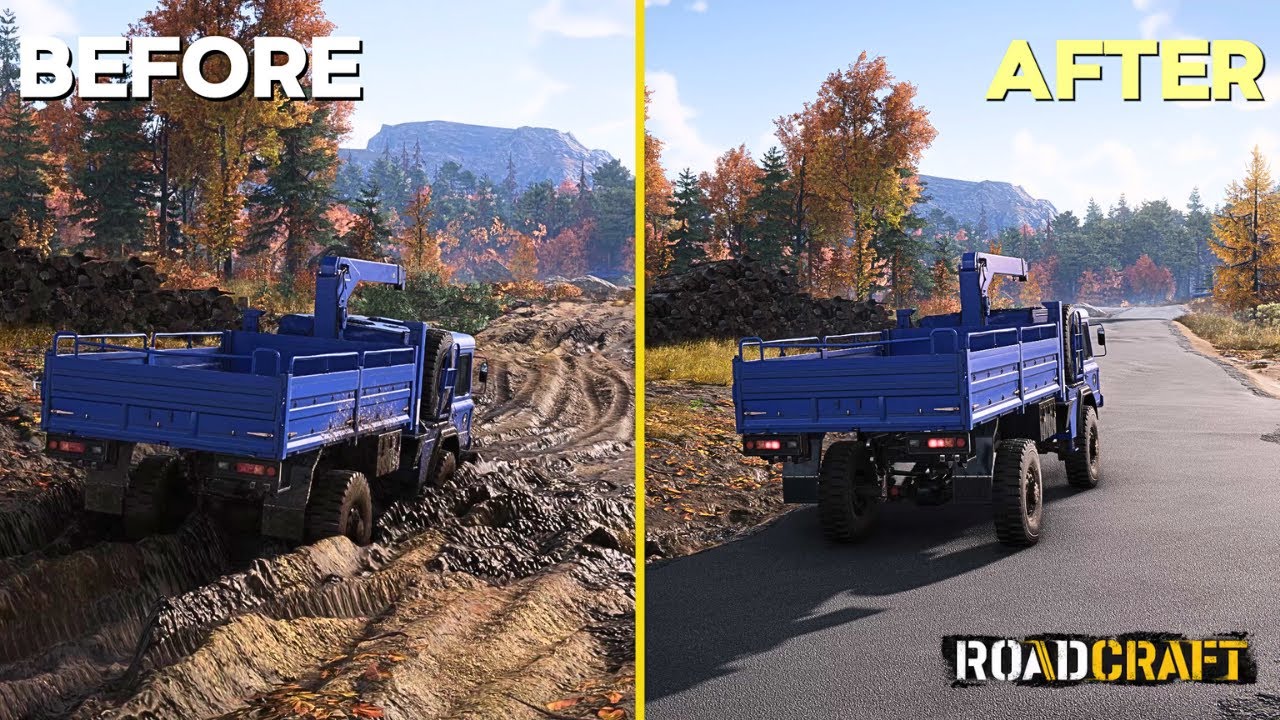 RoadCraft - Making a Road Through Deep Mud! (4K)