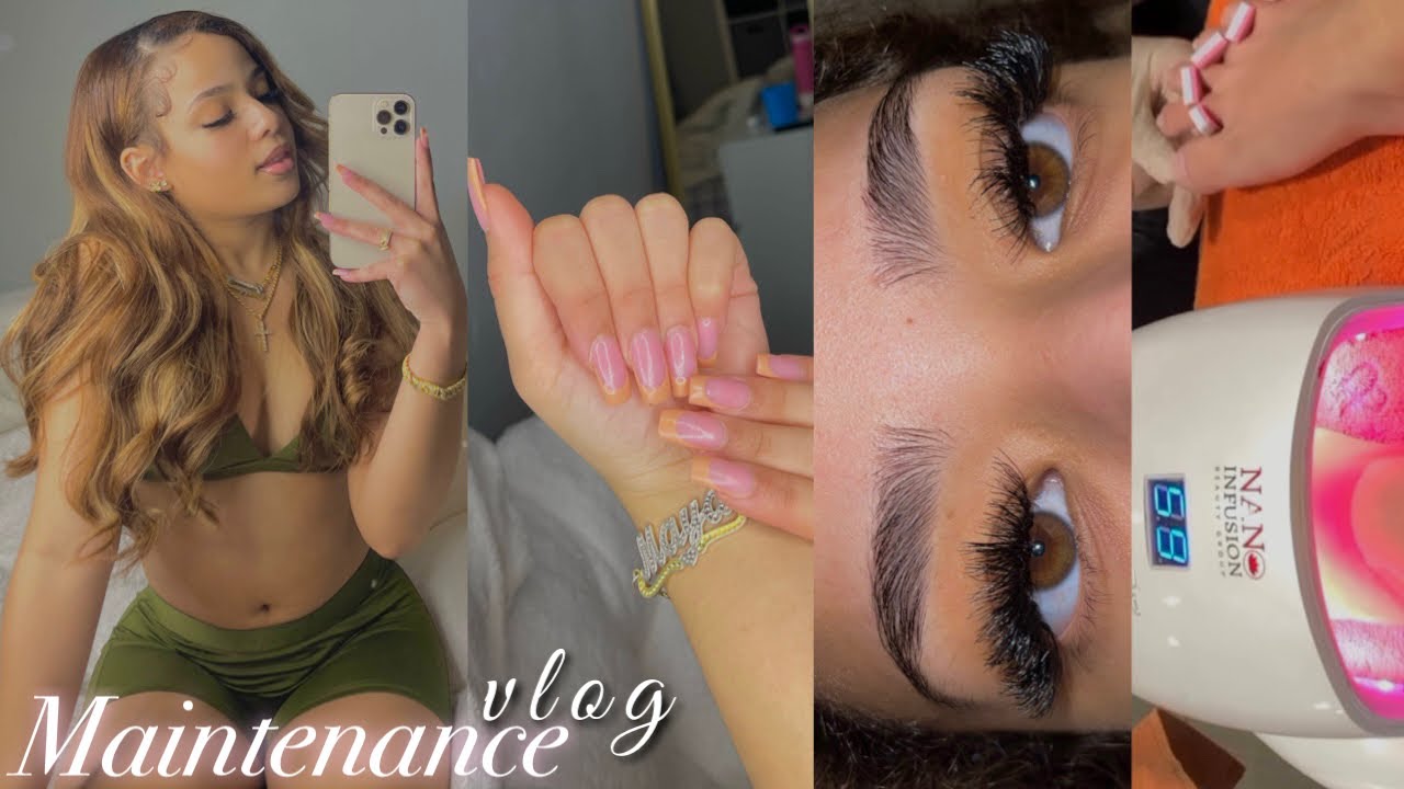 A Week Of Self Care | Maintenance Vlog ( nails + lashes + hair + eyebrows + toes ) Hair Spells