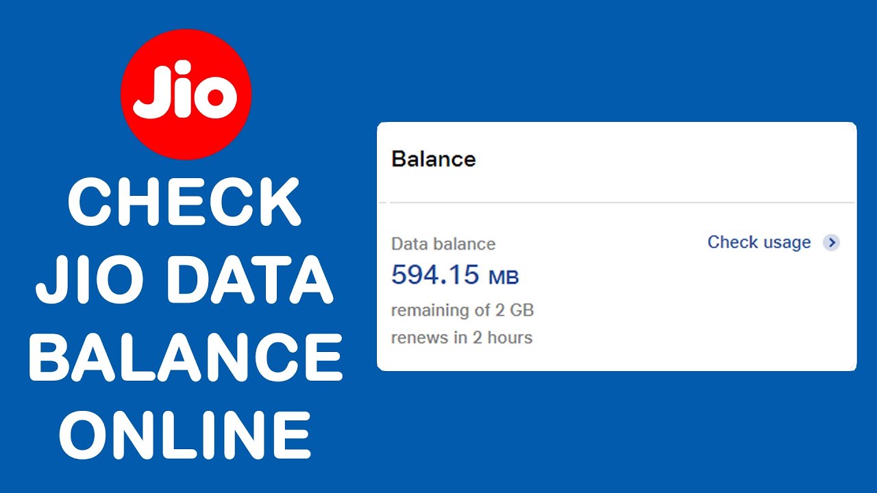 Check Your Jio Data Balance Online