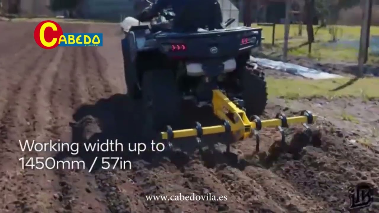 Cultivador con soporte para acoplar a quad y atv.