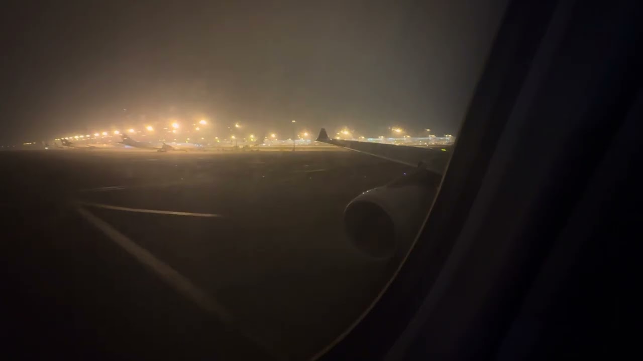 Philippine Airlines foggy winter night departure from Seoul