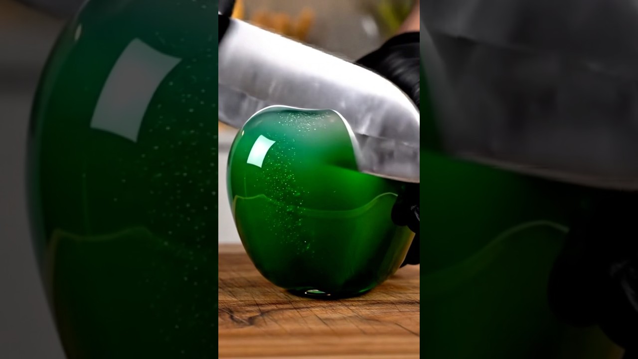 Cutting a Crystal Apple | Ultra Satisfying ASMR 🍎✨