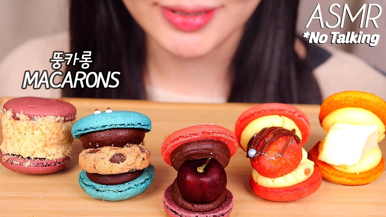 ASMR│CUTE MACARONS Mukbang│NO TALKING│EATING SOUNDS