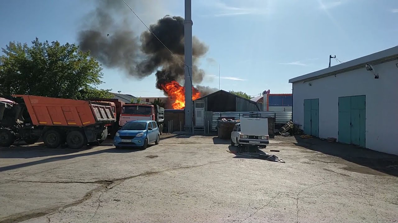 Первые секунды пожара на АГЗС еврогаз в Новосибирске. FullHD 1080. Эксклюзив