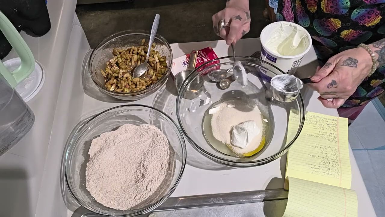 Making Amish Apple Fritter Loaf
