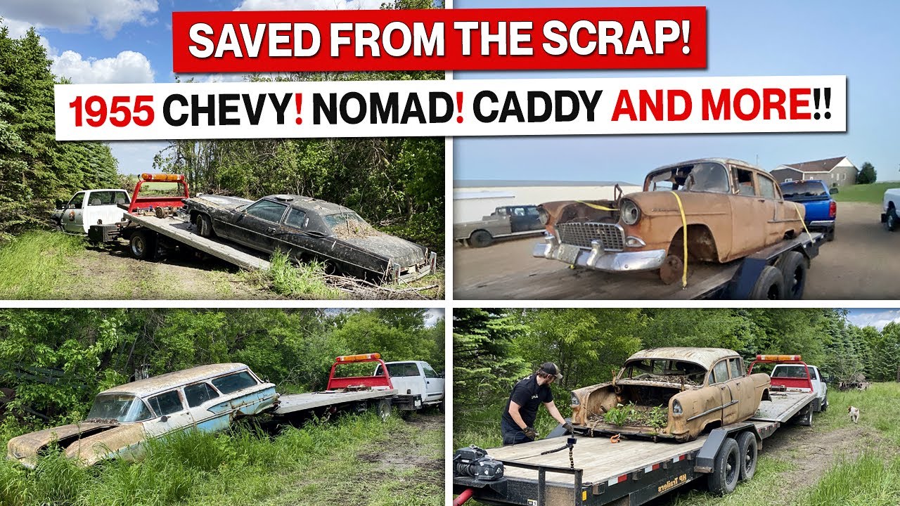 An Amazing Haul of JUNK! 1955 Chevy Nomad?!? 1958 Station Wagon, 1975 Cadillac 500, Posi and MORE!