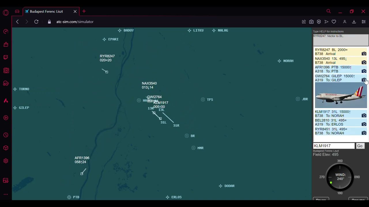 1 Hour of Air Traffic Controlling at LHBP, Budapest Intl. Airport