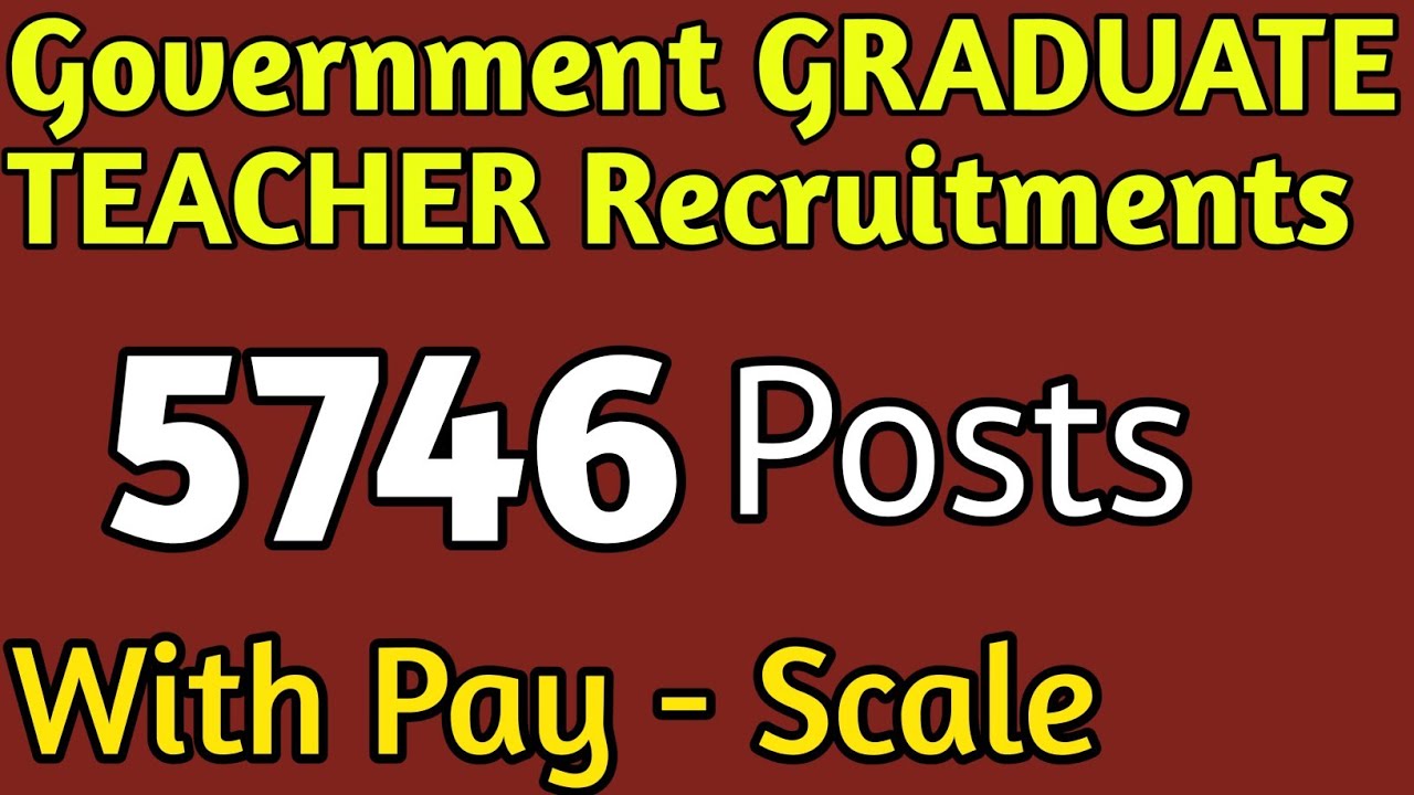 5746 Graduate Teacher Vacancies / No Written Exams / WITH Pay Scale