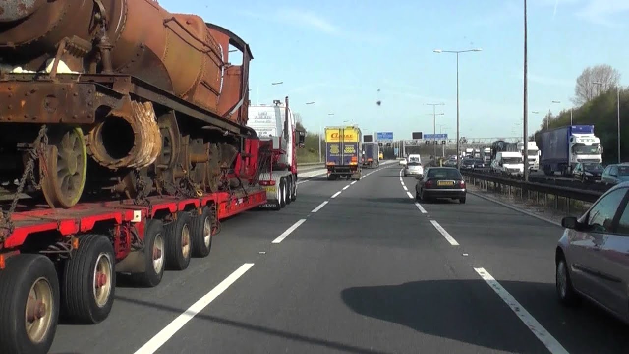 Scrap Steam Train 2861 on M6 motorway