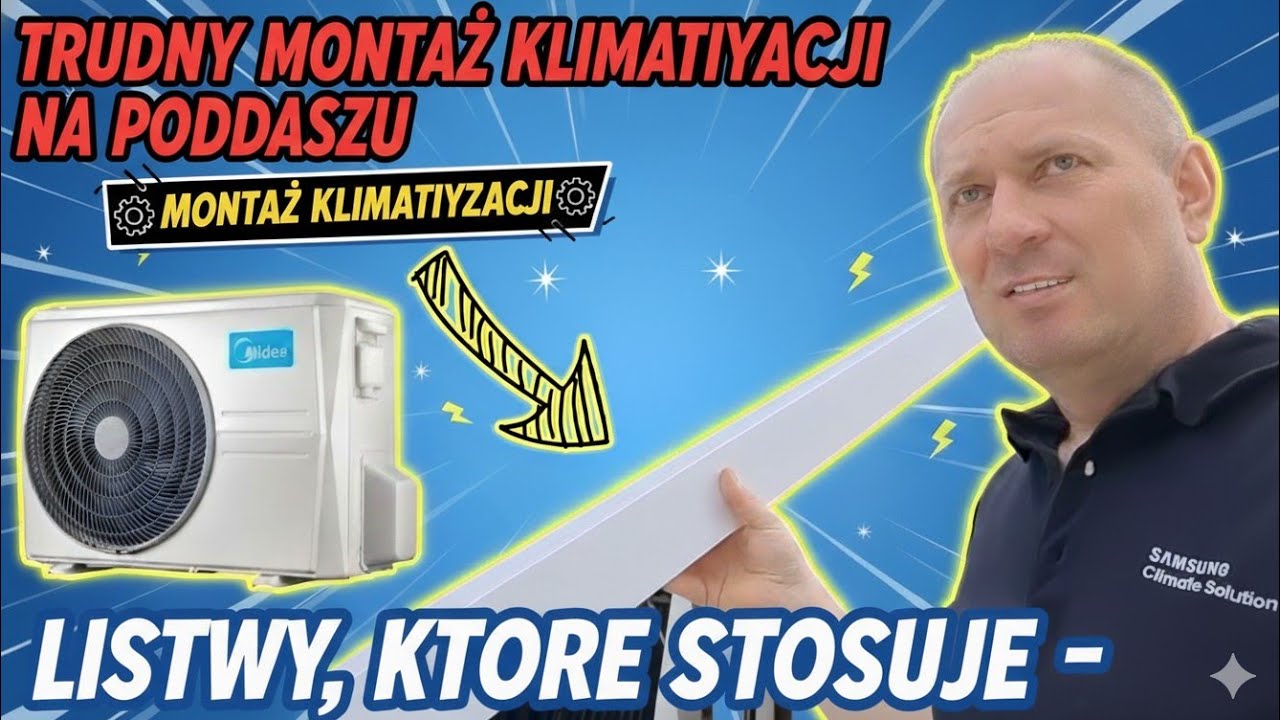 Trudny montaż klimatyzacji na poddaszu -  listwy które stosuję #montażklimatyzacji #wodklim  #klima