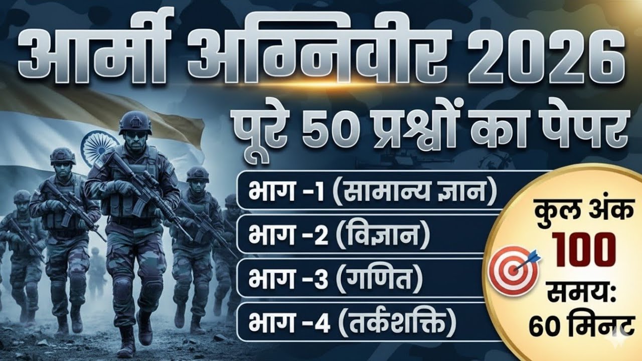Army Agniveer 2026 GK GS Preparation |Army Agniveer GK GS Paper 2026 |ArmyAgniveer GK GS by Ritu mam