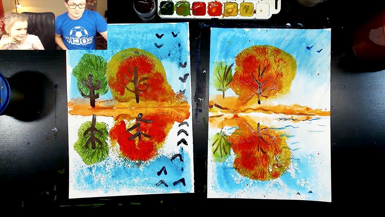 Монотипия - рисуем отражением с Аней