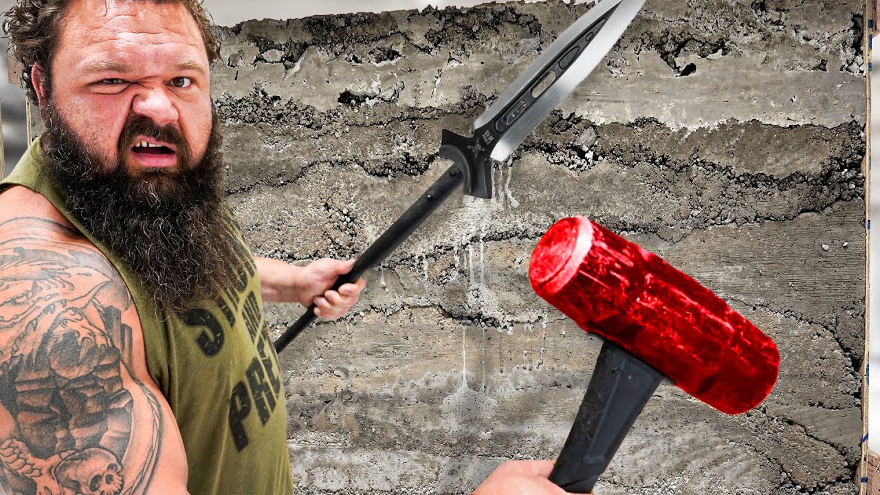 World's Strongest Man vs 100 Layers of Concrete! - Challenge