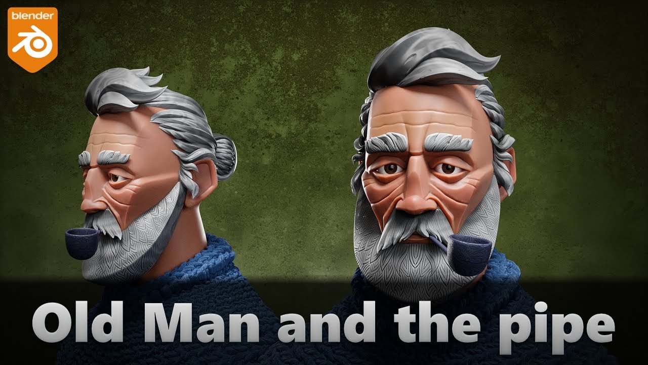 Sculpting in Blender 3.6 || 67 - Old man and the pipe