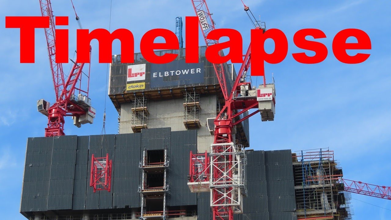 WOLFF 355 B klettert am Elbtower Zeitraffer / Timelapse