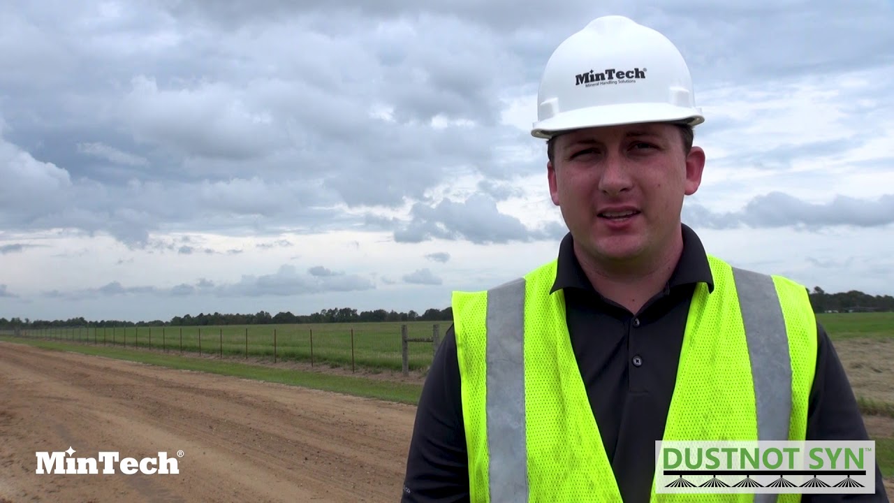 How to replace water for dust control on roads with MinTech DustNot Syn