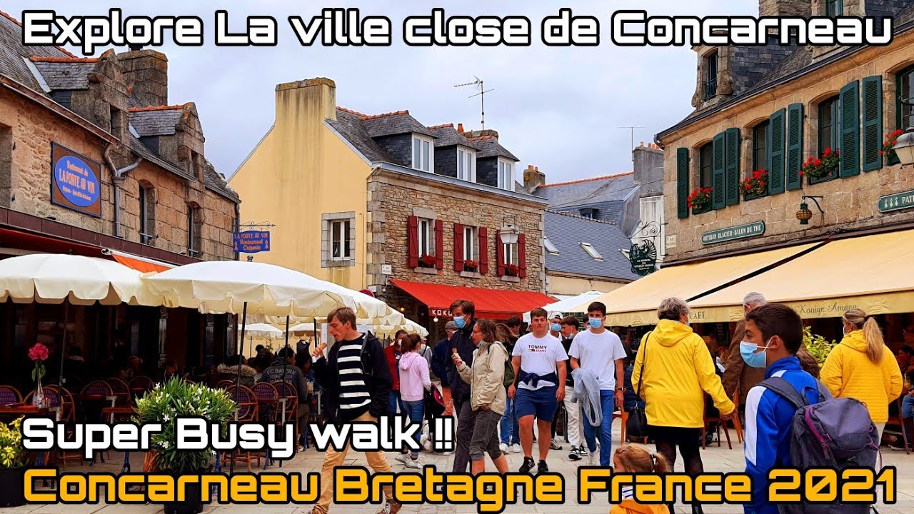 🇫🇷Ep3 - 4K Walking tour l La ville close de Concarneau Bretagne, France l 11 july 2021 18h44 17C'