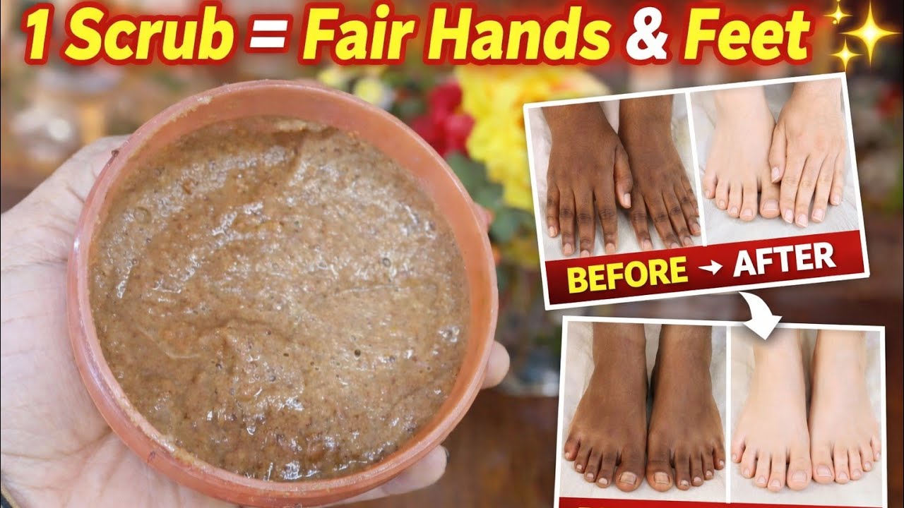 DIY Whitening Scrub for Hand&Feet #foryou 