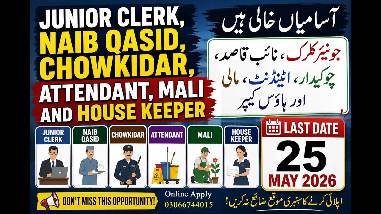 Punjab University Lahore Jobs 2026 | Junior Clerk, Naib Qasid, Chowkidar Jobs