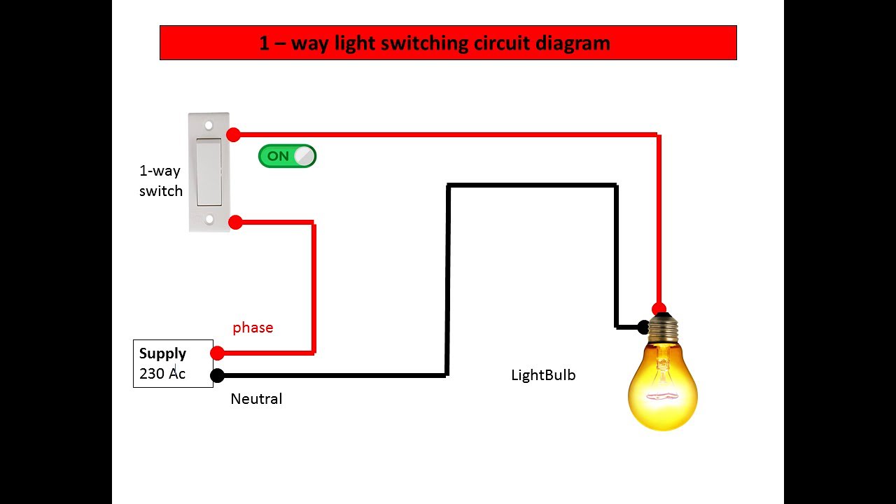 1 -  way light switching circuit diagram