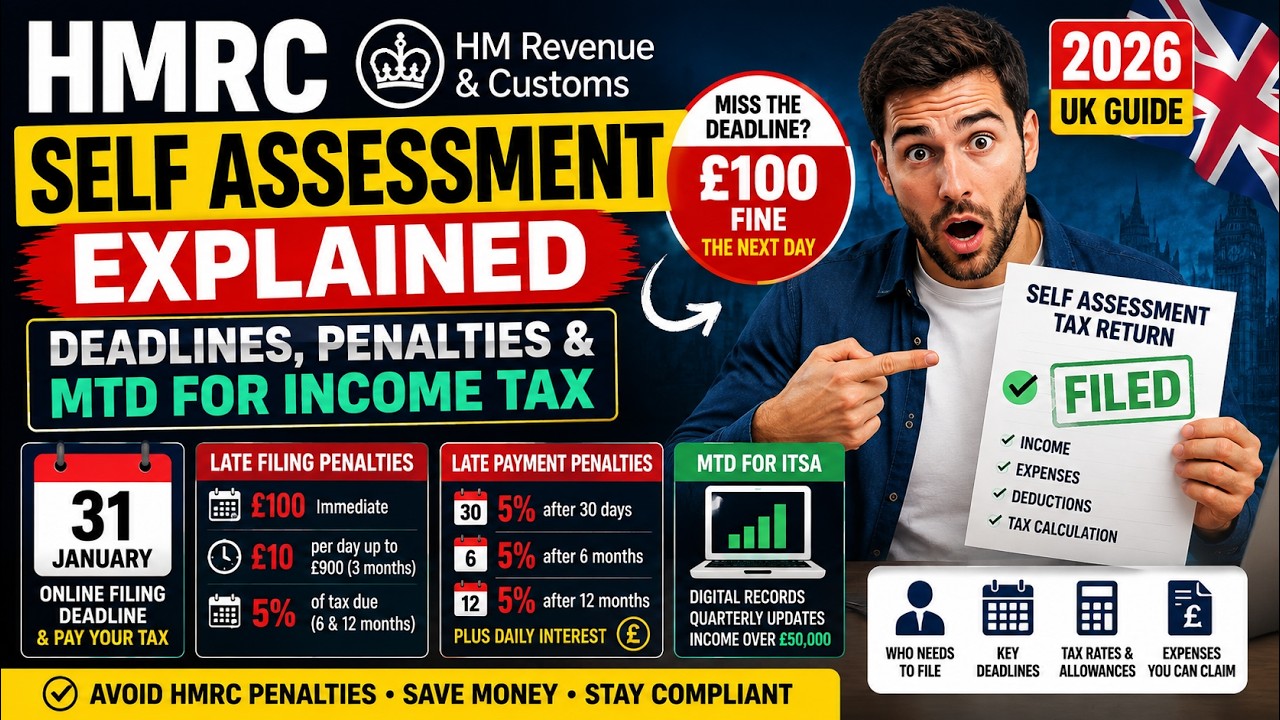 Deadlines, HMRC Penalties & How to File, UK Self Assessment Tax Return #HMRC #SelfAssessment