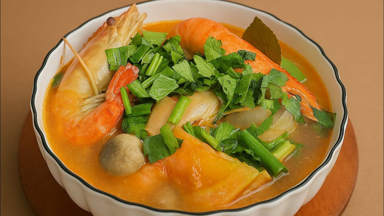 Tom Yum Soup with Shrimp and Pork Ribs តុងយ៉ាំ បង្កង និងឆ្អឹងជំនីជ្រូក