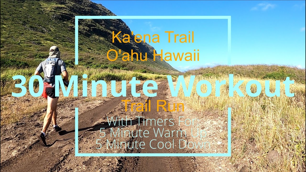 30Min Virtual Treadmill Workout | Hawaii Trail Run - Kaʻena Point Trail | With Timers