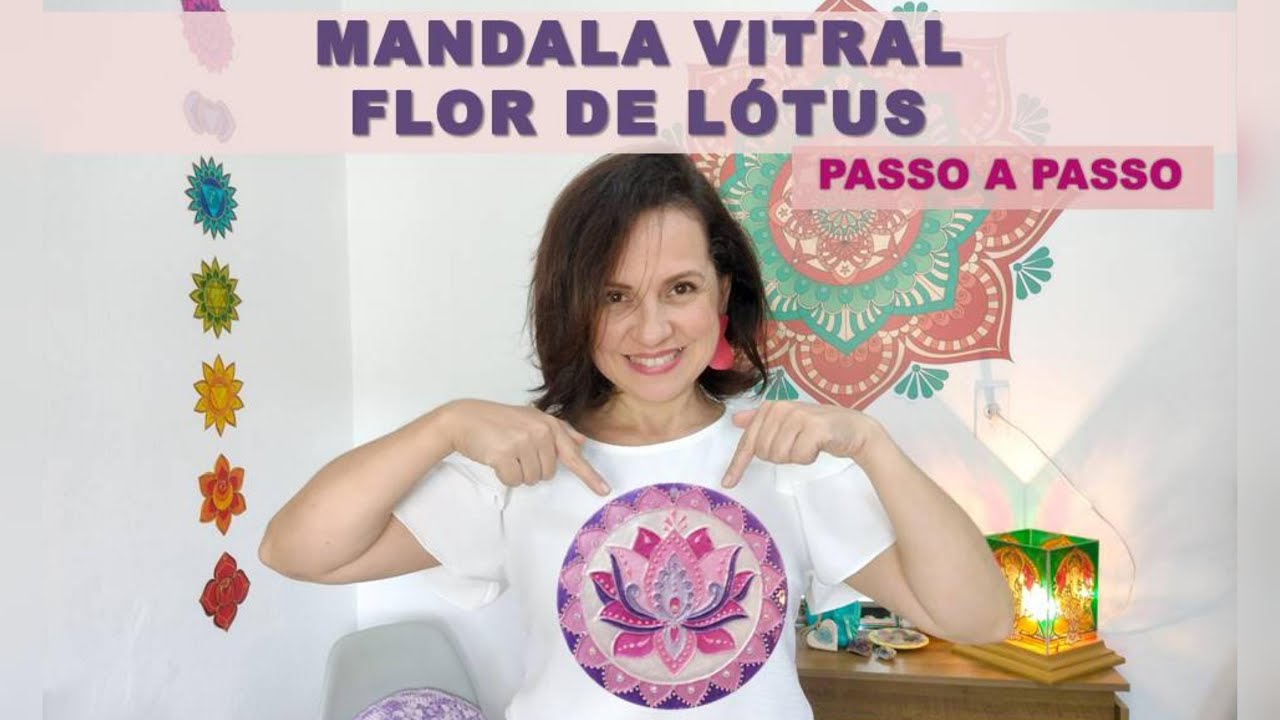 COMO PINTAR UMA MANDALA VITRAL FLOR DE LÓTUS utilizando o verniz vitral madrepérola