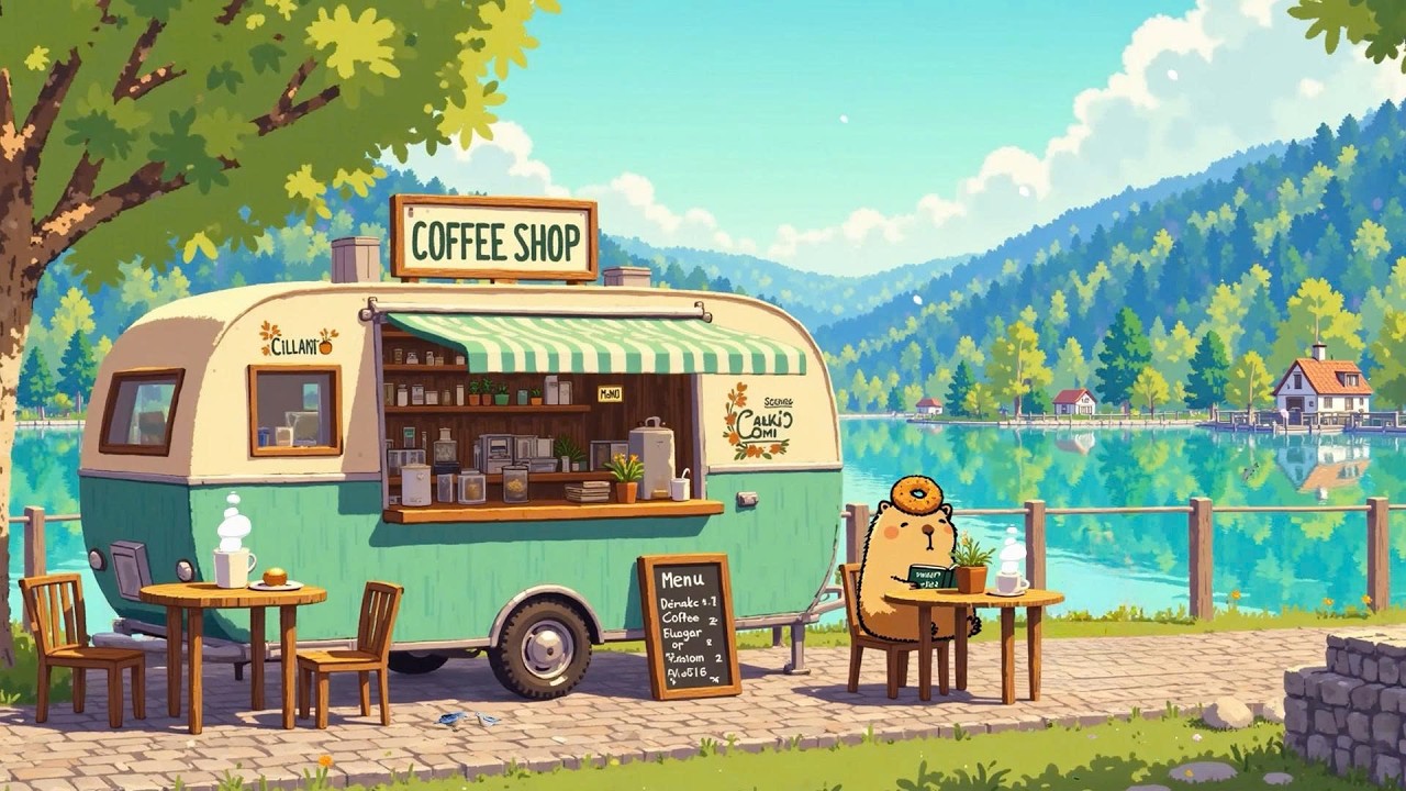 Cafe in the Morning ☕ Lofi Vibes at the Lakeside 🌿 Lofi Deep Focus to study/work/relax