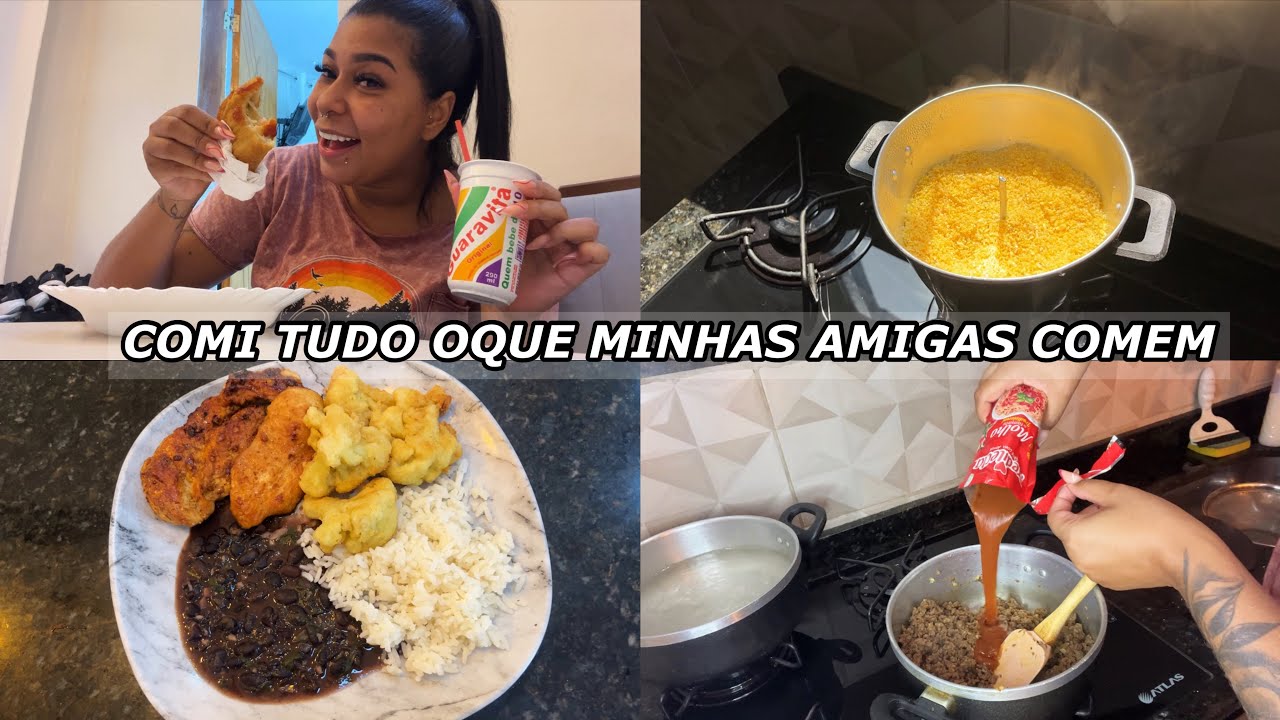 24HORAS COMENDO TUDO OQUE MINHAS AMIGAS COMEM!!! 😋Café da manhã, almoço, lanche e janta