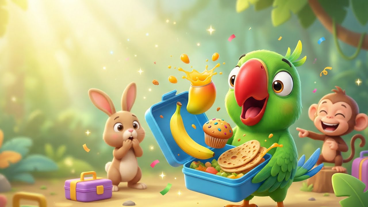 🦜  तोते का टिफिन | Funny Kids Cartoon Song Hindi
