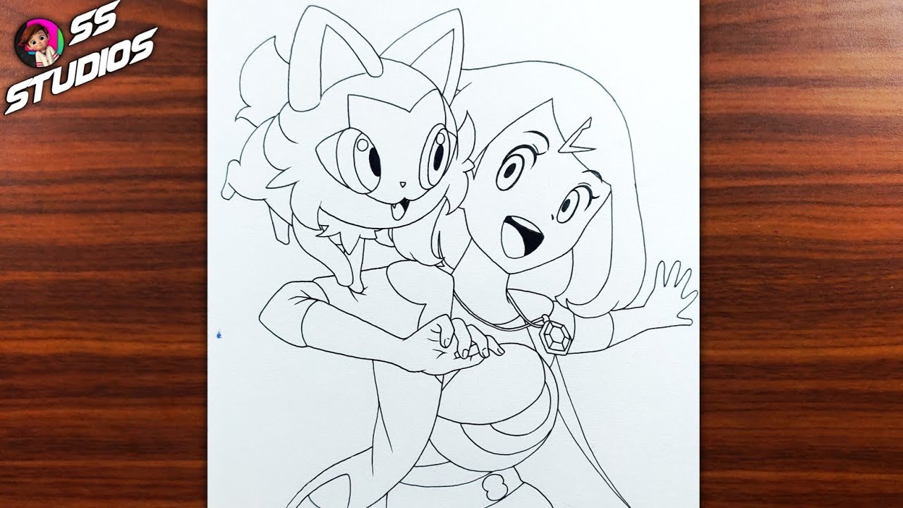 Liko and Sprigatito drawing from Pokémon Horizons anime | How to draw  Pokémon Horizons characters
