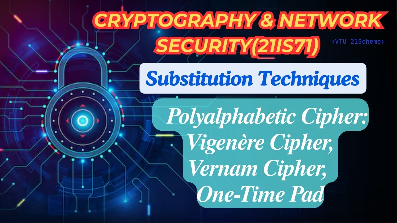 Substitution Techniques: Polyalphabetic Cipher, Vigenère , Vernam Ciphers, One Time Pad #21is71#vtu