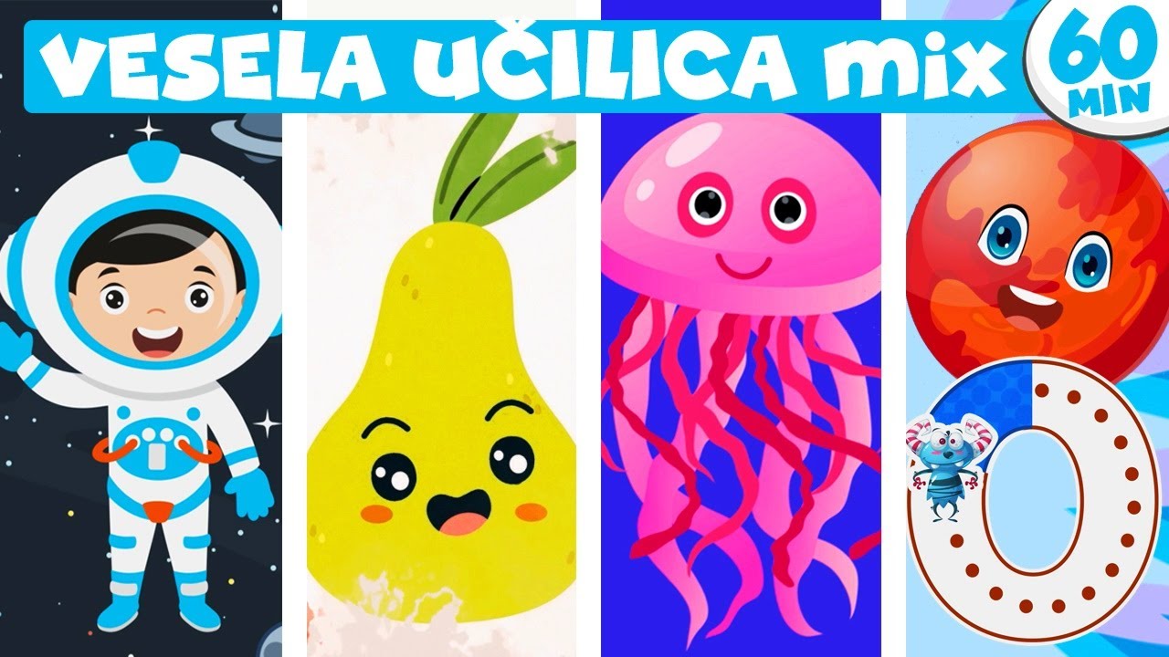 Veselo Učenje Mix  📚 60 Minuta Edukativne Animirane Zabave za Djecu Vrtićke Dobi