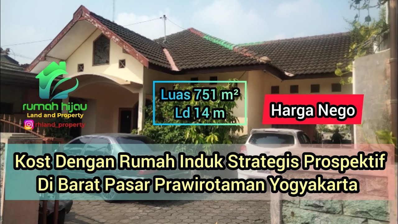 Dijual Rumah Kost dan Rumah Induk Istimewa Strategis Barat Pasar Prawirotaman Yogyakarta