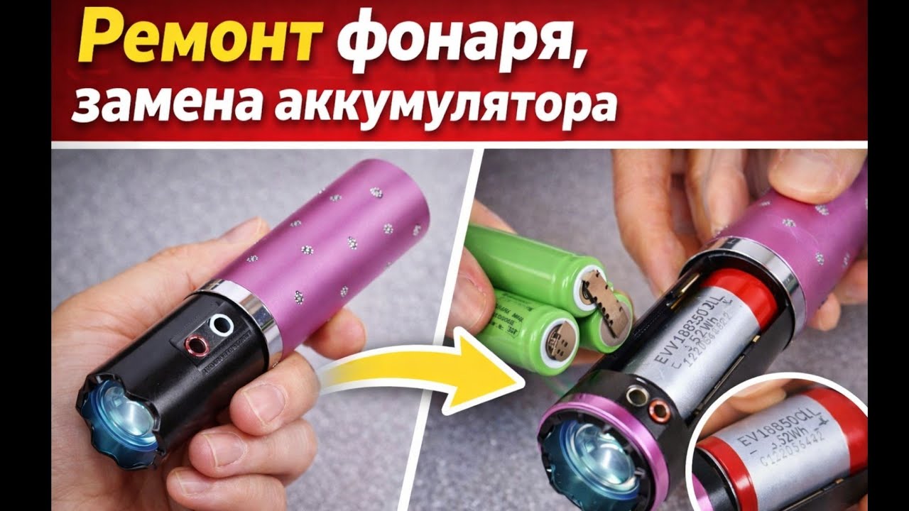 BL-1202 Шокер-помада ремонт. Женский фонарик с шокером. Разборка, замена аккумулятора, отпугиватель.