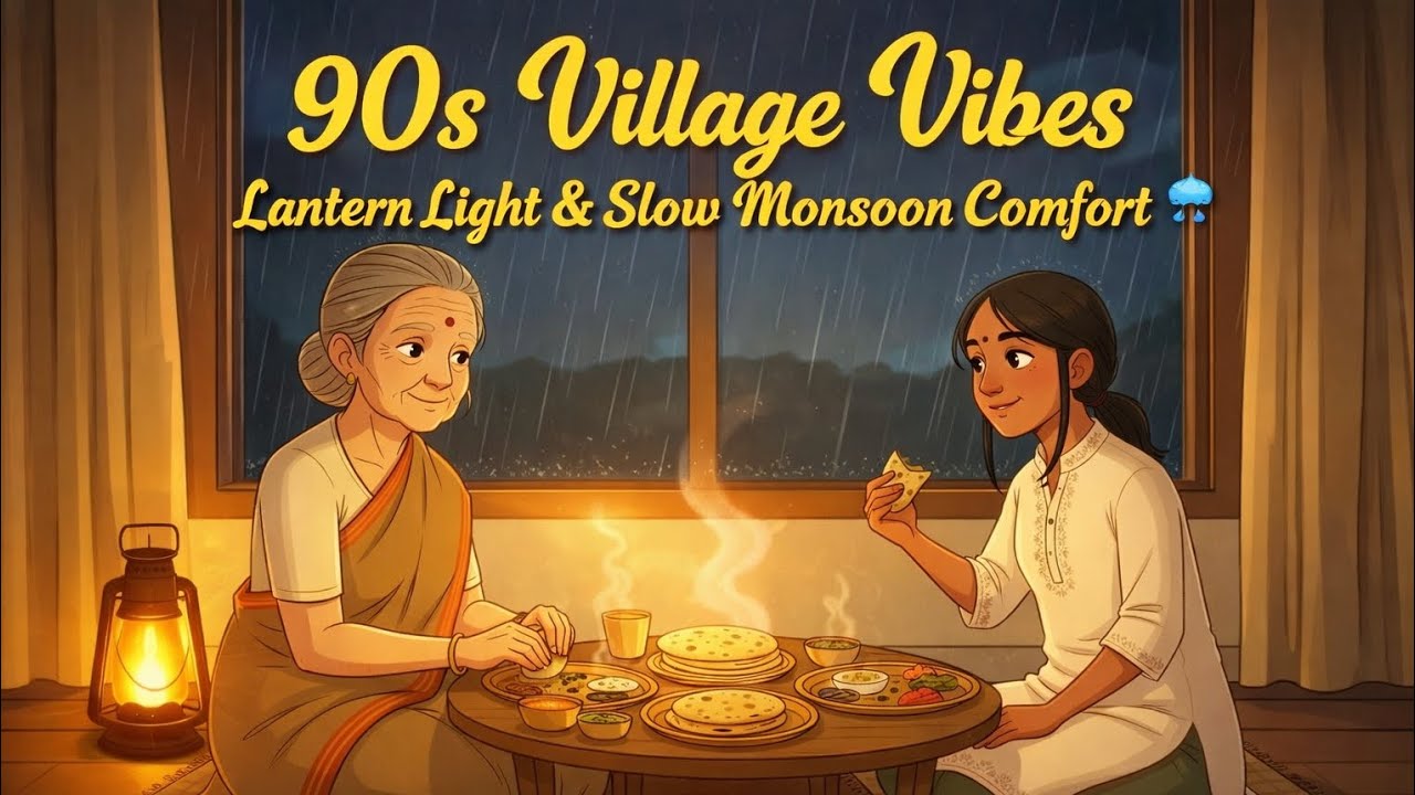 90s Rainy Evening at Grandma’s House 🌧️ | 90s Village Vibes | Ghibli - inspired stories