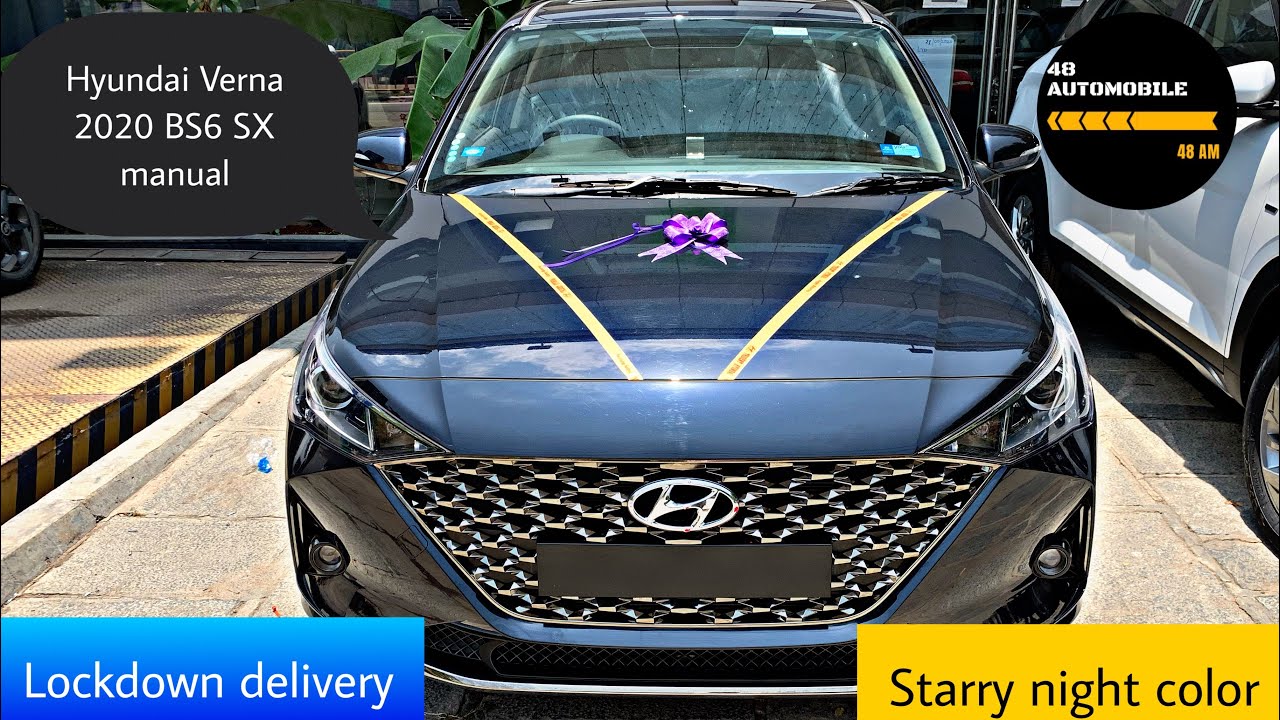 Taking Delivery of all new Hyundai verna 2021 BS6 SX manual ||during lockdown||starry night color ||