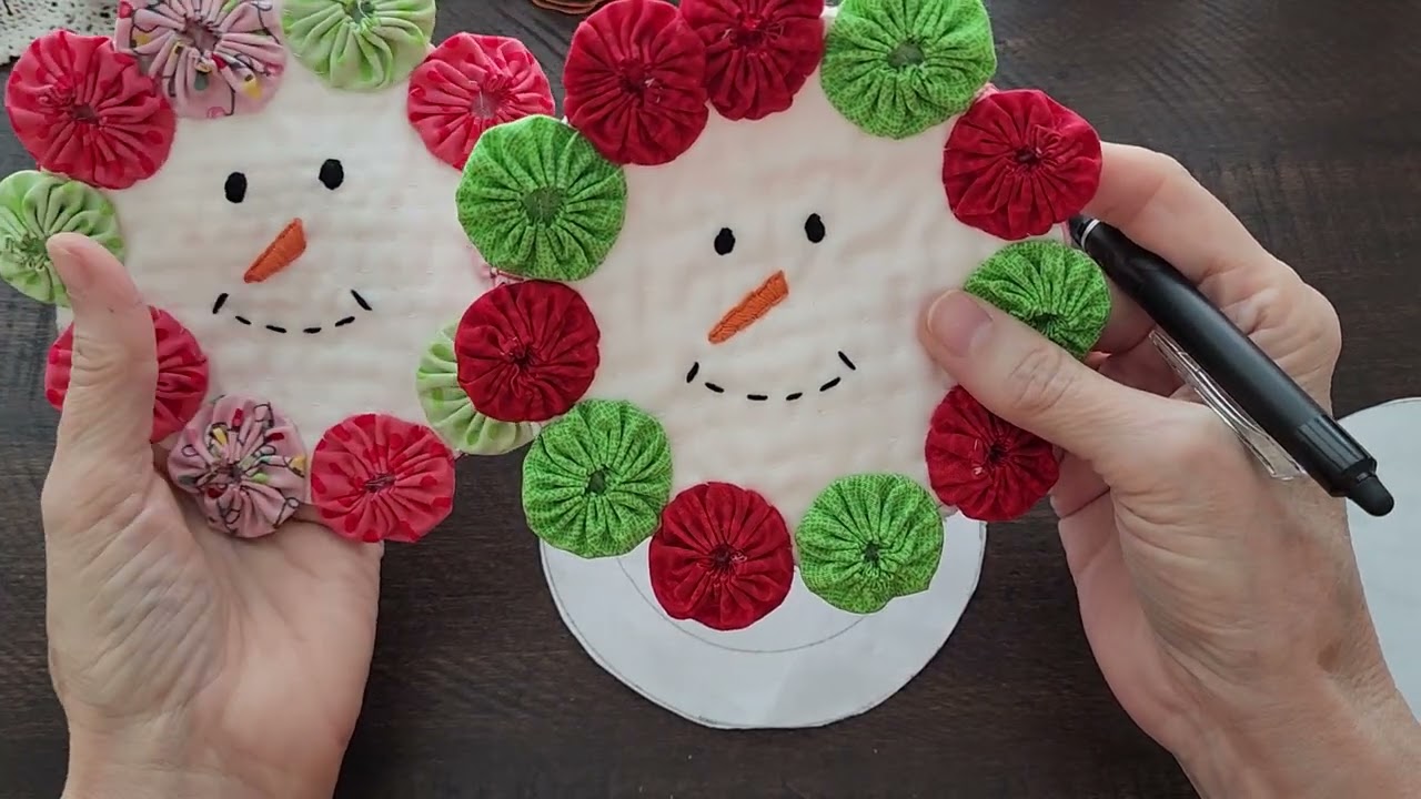 Подставки из ткани, которые легко сшить, рождественские подставки с йо-йо