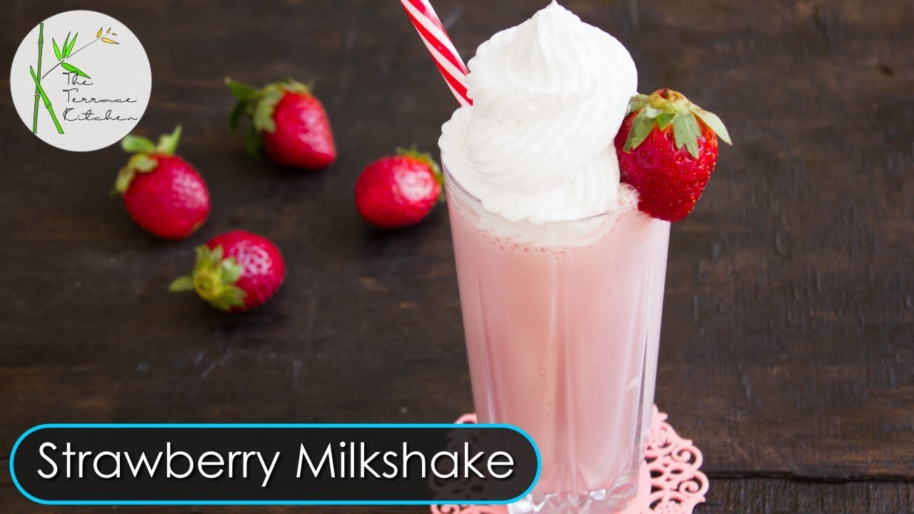 Strawberry Milkshake | Strawberry Ice Cream Milkshake | Milkshake Recipe ~ The Terrace Kitchen