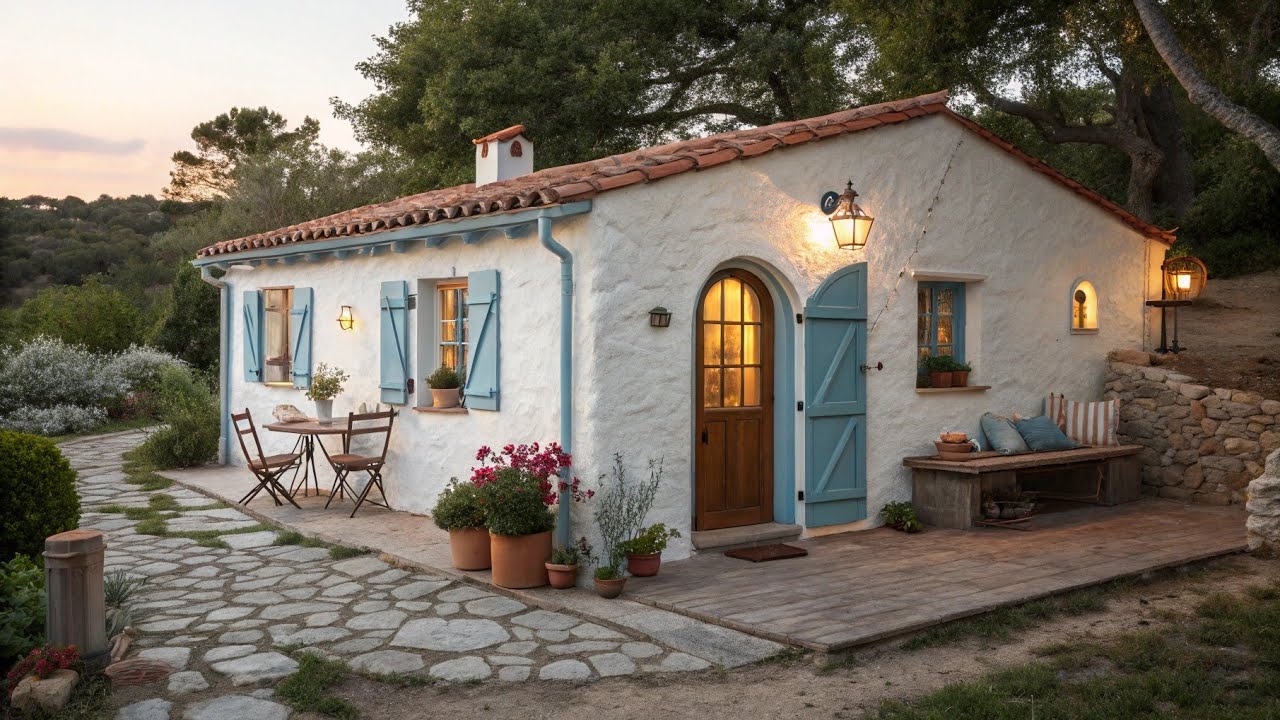 Inside a Charming Mediterranean Cottage | Cozy Small House Tour with Rustic Interiors & Garden Patio