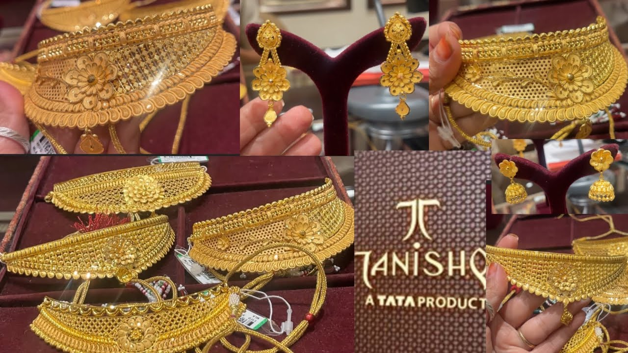 Light weight Gold choker necklace Designs from Tanishq with wt & price | Gold choker Designs 2025 😍💯